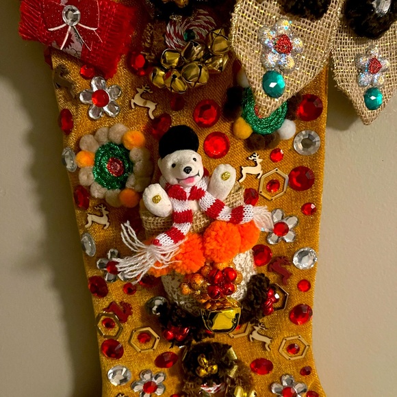KEEPSAKE (Handcrafted) Luxury One-Of-A-Kind Christmas Stocking (Snowbear) - Picture 3 of 5